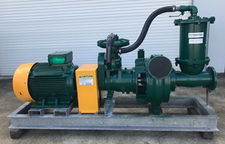 Pioneer vacuum assisted, end suction centrifugal pump