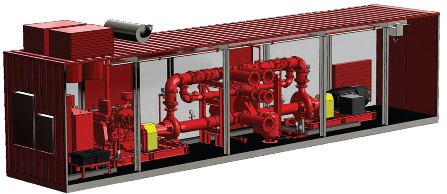 Containerised Electric and Diesel Fire Pump