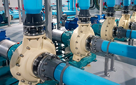 Centrifugal Fiberglass Reinforced pumps installed at large fish farm